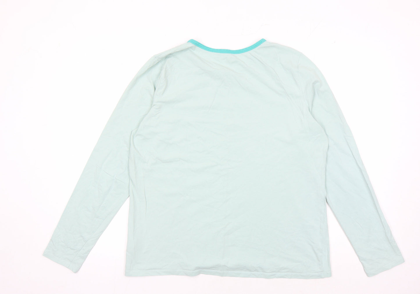 Womens UK Size L Lands' End Blue Basic T-Shirt