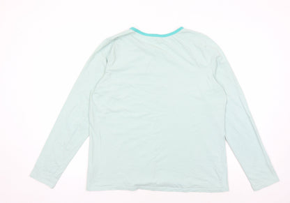 Womens UK Size L Lands' End Blue Basic T-Shirt