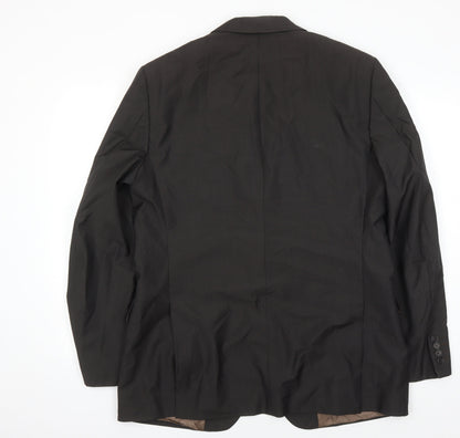 Nigel Hall Men's Black Wool Blazer Size 44 Regular Fit