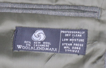 Alfani Men's Grey Blazer Size 44L Wool Cashmere