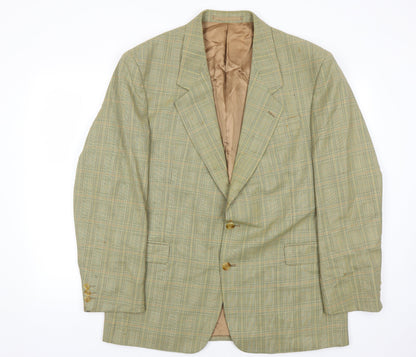 Austin Reed Mens Beige Check Wool Blazer Size 44R