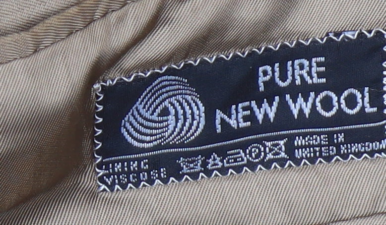 Austin Reed Mens Beige Check Wool Blazer Size 44R