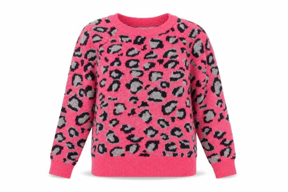 Front view of By Henry Holland Women's Pink Animal Print Jumper, size 8