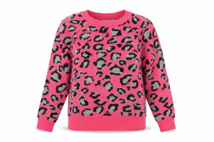 Front view of By Henry Holland Women's Pink Animal Print Jumper, size 8