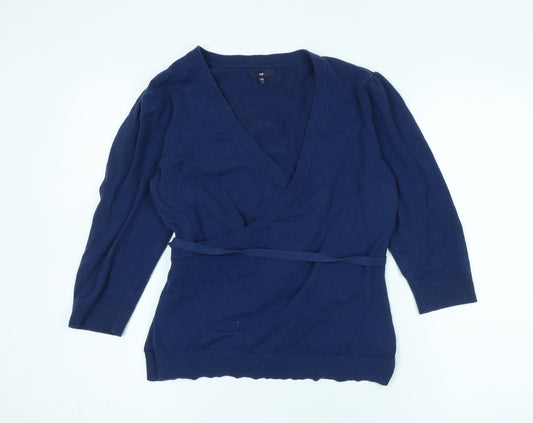 Womens UK Size L Gap Blue Wrap Jumper