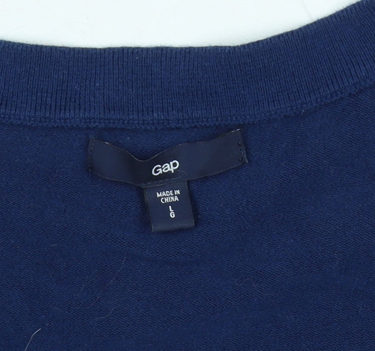 Womens UK Size L Gap Blue Wrap Jumper