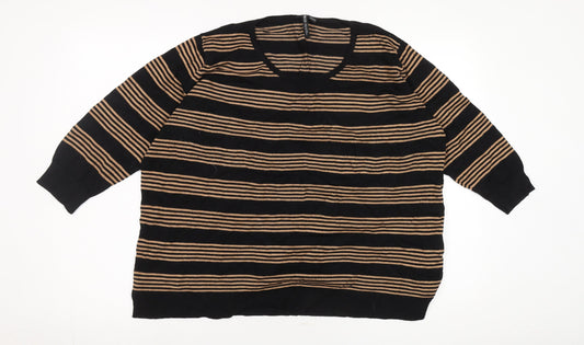 Capsule Women's Plus Black Striped Jumper Size 20/22