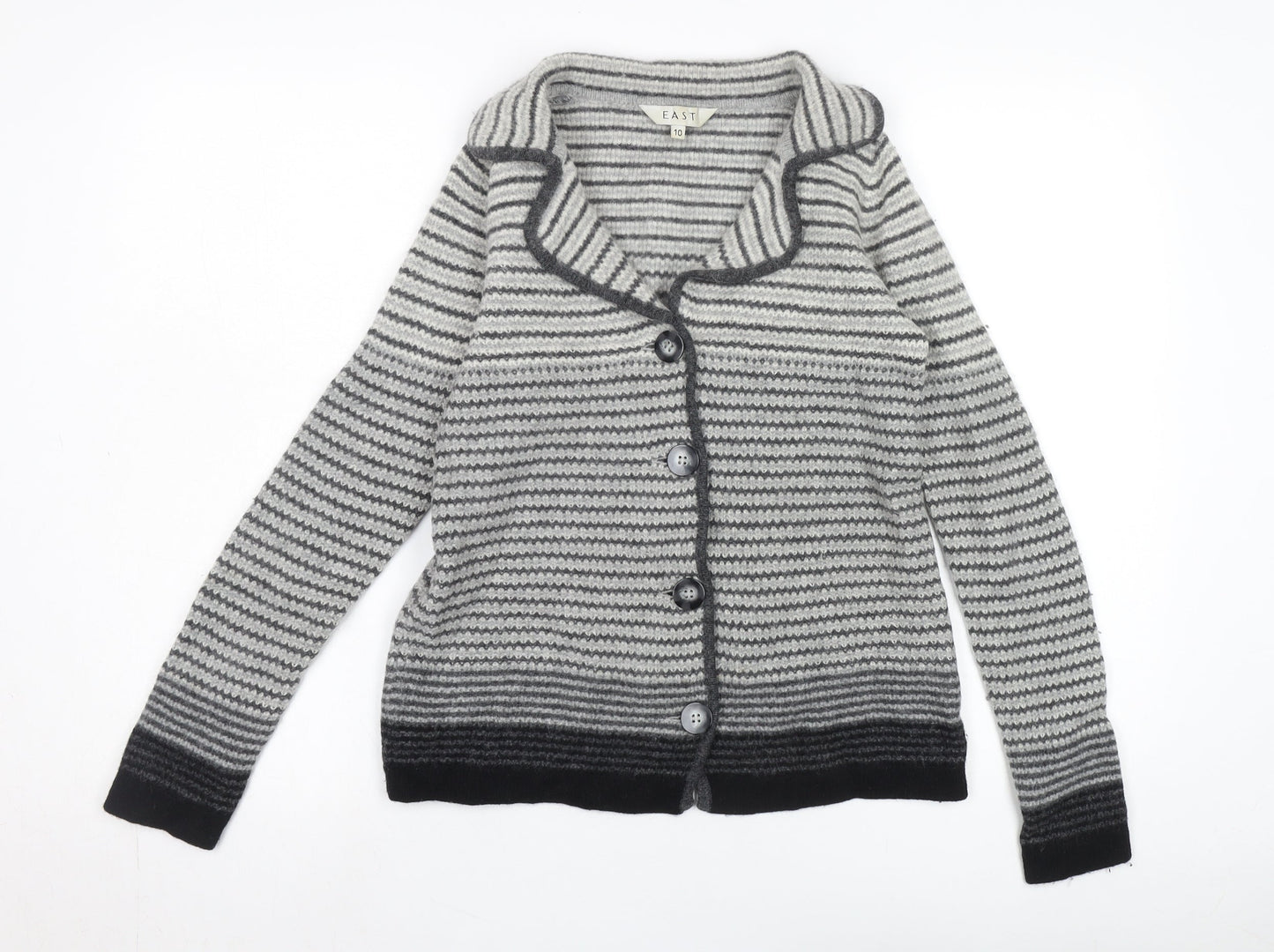 Womens UK Size 10 EAST Grey Cardigan Jumper