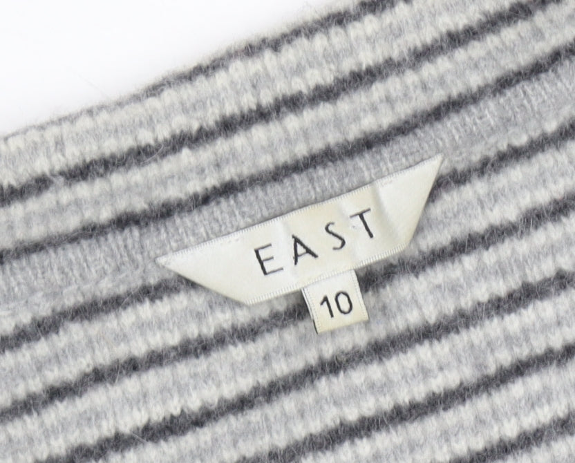 Womens UK Size 10 EAST Grey Cardigan Jumper