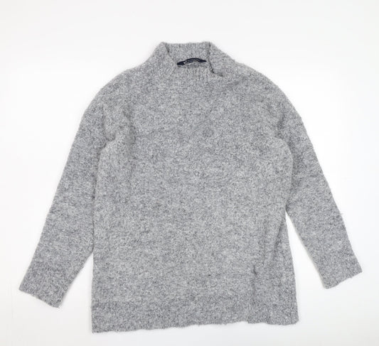 Crew Clothing Women's Grey Mock Neck Jumper Size 10