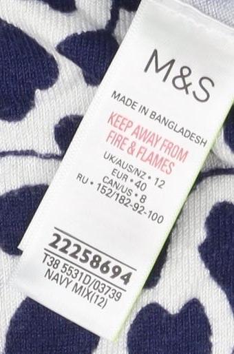 Womens UK Size 12 Marks and Spencer Blue  T-Shirt