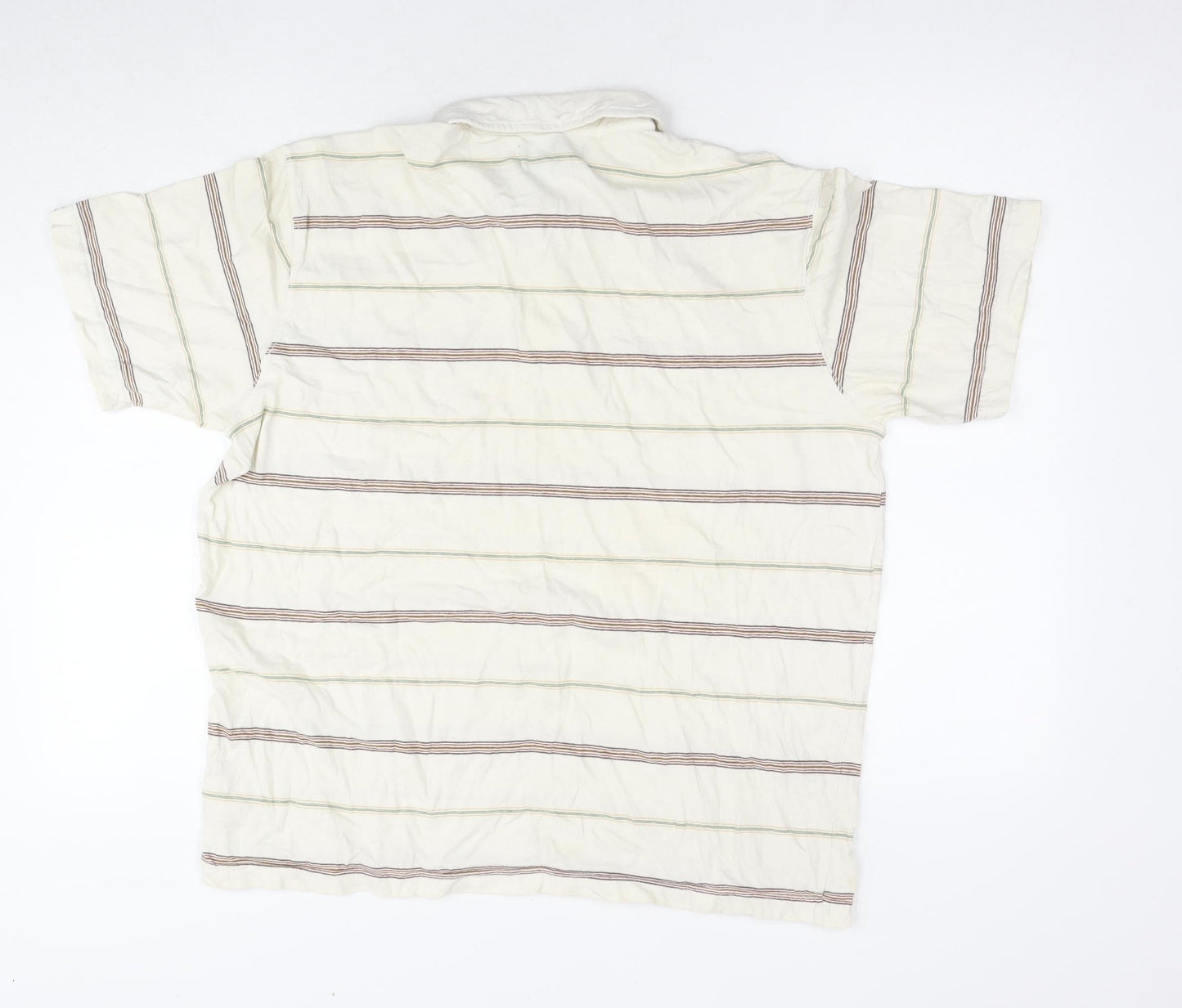 Urban Pipeline Men's White Striped Cotton Polo L