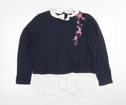 Womens UK Size 14 Marks and Spencer Blue Basic Blouse