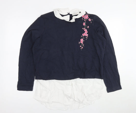 Womens UK Size 14 Marks and Spencer Blue Basic Blouse