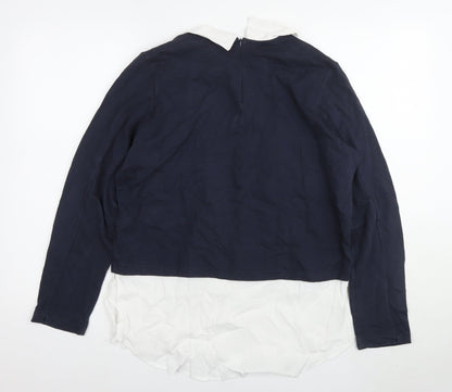 Womens UK Size 14 Marks and Spencer Blue Basic Blouse
