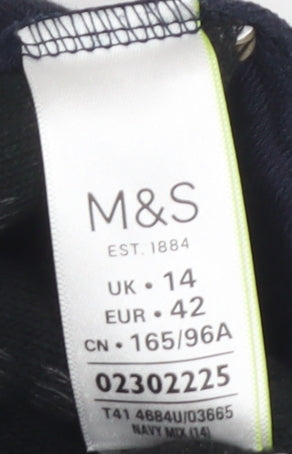 Womens UK Size 14 Marks and Spencer Blue Basic Blouse