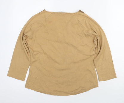 Womens UK Size 12 Per Una Brown Jersey Blouse