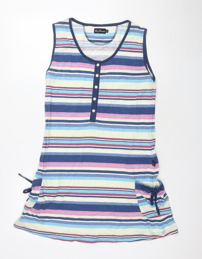 Anokhi Women's Multicoloured Striped Sleeveless Dress Size 3