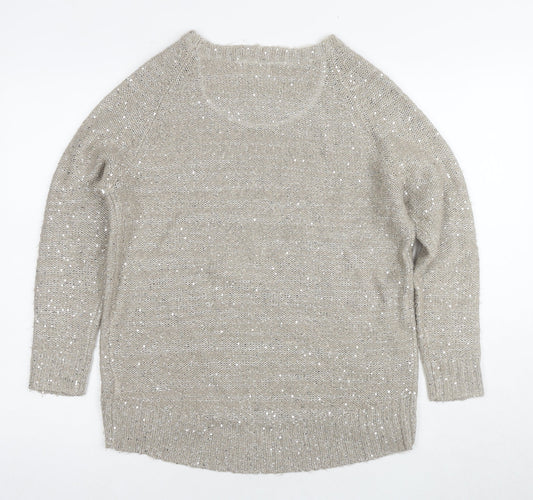 Womens UK Size 8 Marks and Spencer Beige Pullover Jumper