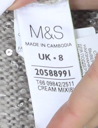 Womens UK Size 8 Marks and Spencer Beige Pullover Jumper