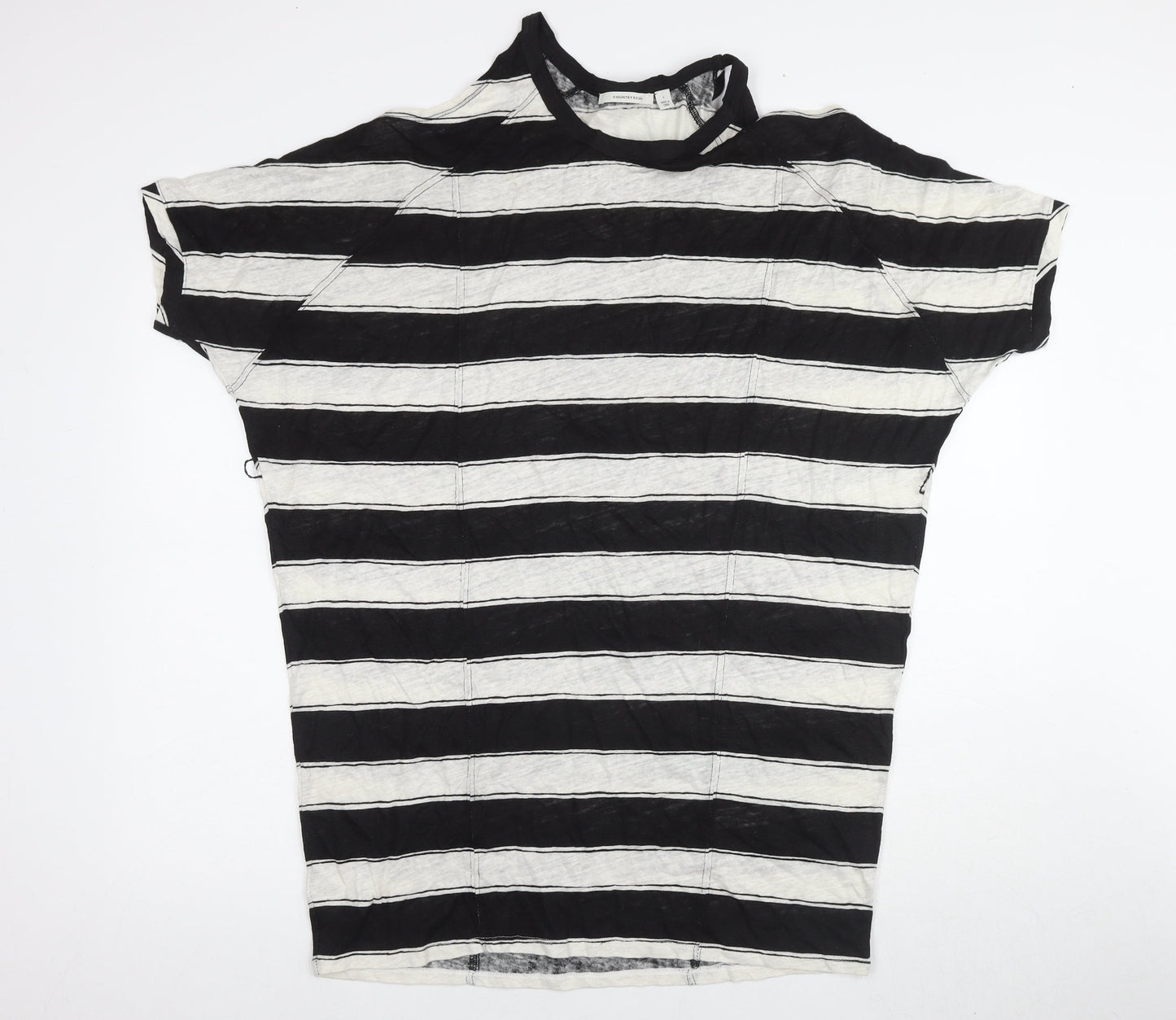 Womens UK Size L Country Road Black Basic T-Shirt