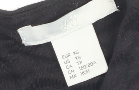 Womens UK Size XS H&M Black  Blouse