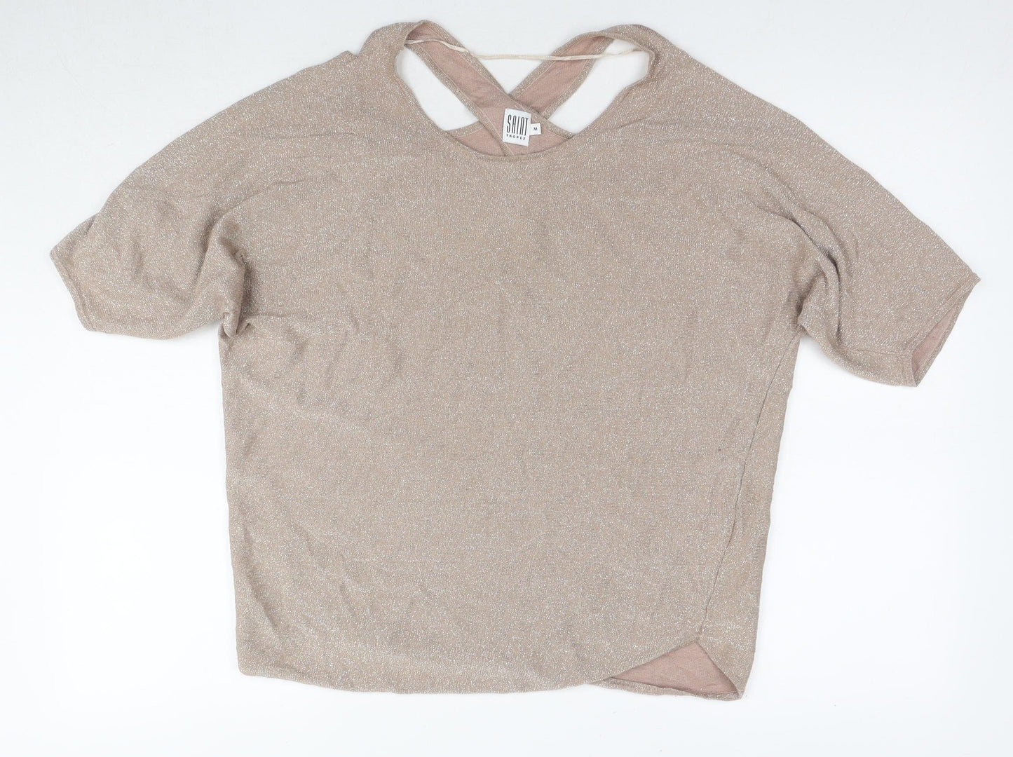 Womens UK Size M SAINT TROPEZ Beige Camisole Blouse