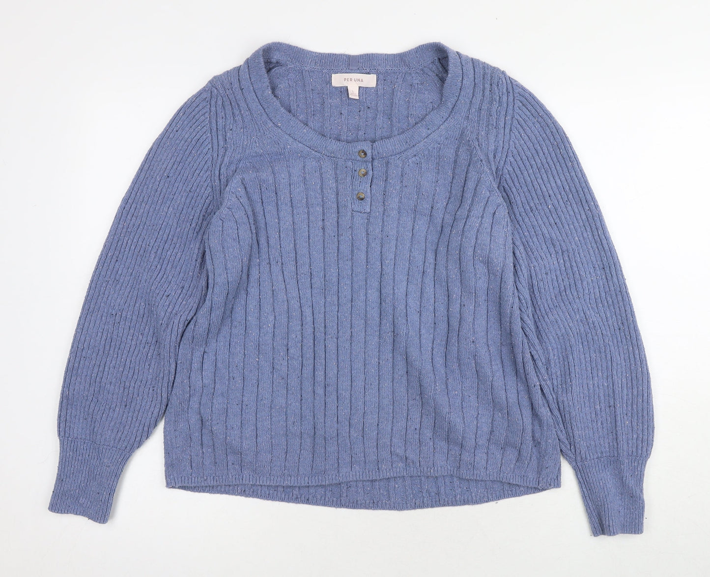 Womens UK Size L Marks and Spencer Purple Henley Jumper