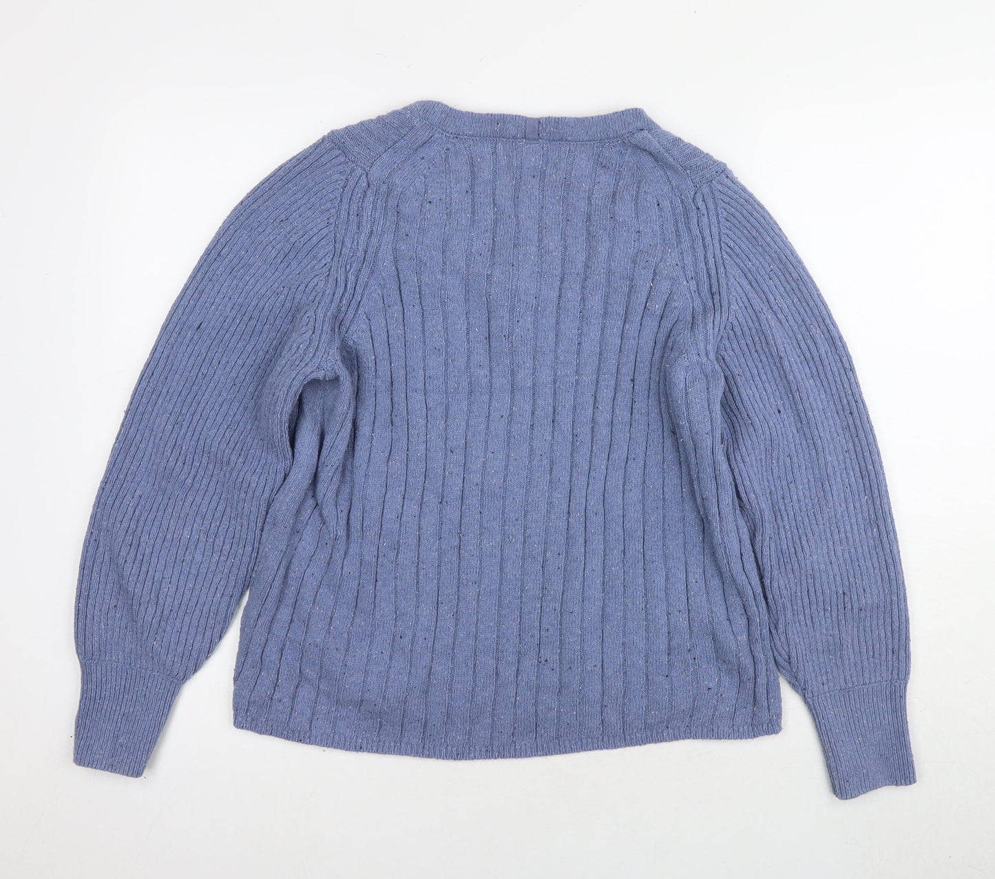 Womens UK Size L Marks and Spencer Purple Henley Jumper