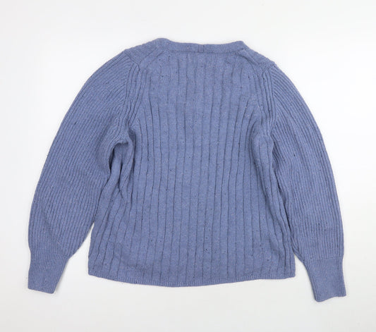 Womens UK Size L Marks and Spencer Purple Henley Jumper