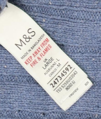 Womens UK Size L Marks and Spencer Purple Henley Jumper