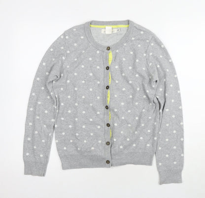 H&M Girls Grey Polka Dot Cardigan Jumper Size 14