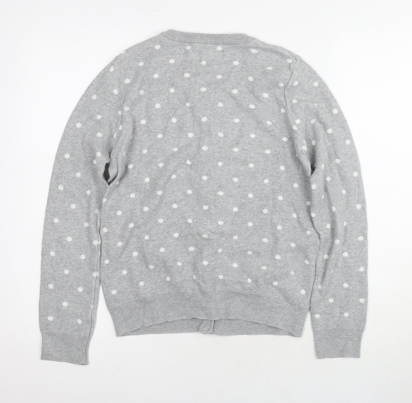 H&M Girls Grey Polka Dot Cardigan Jumper Size 14