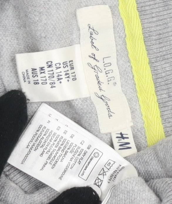 H&M Girls Grey Polka Dot Cardigan Jumper Size 14