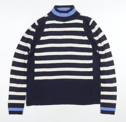 Marks and Spencer Women's Blue Striped Jumper UK 12