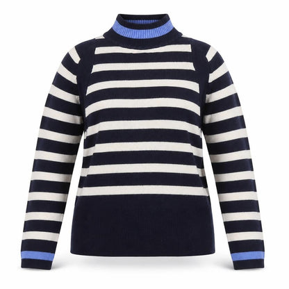 Marks and Spencer Women's Blue Striped Jumper UK 12