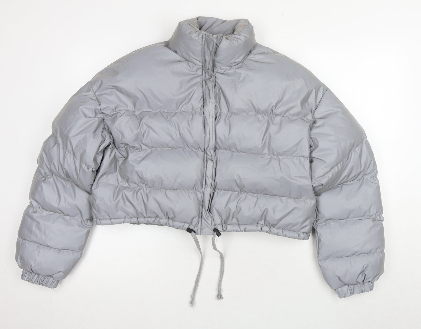 Womens UK Size 12 PRETTYLITTLETHING Grey Puffer Jacket