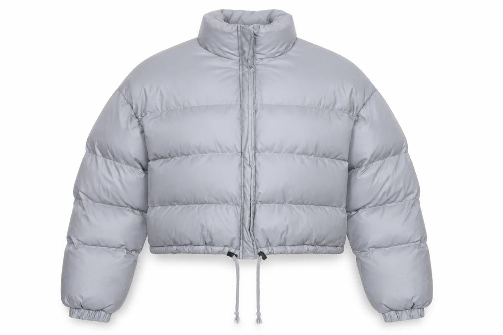 Womens UK Size 12 PRETTYLITTLETHING Grey Puffer Jacket