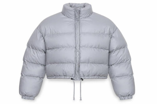 Womens UK Size 12 PRETTYLITTLETHING Grey Puffer Jacket