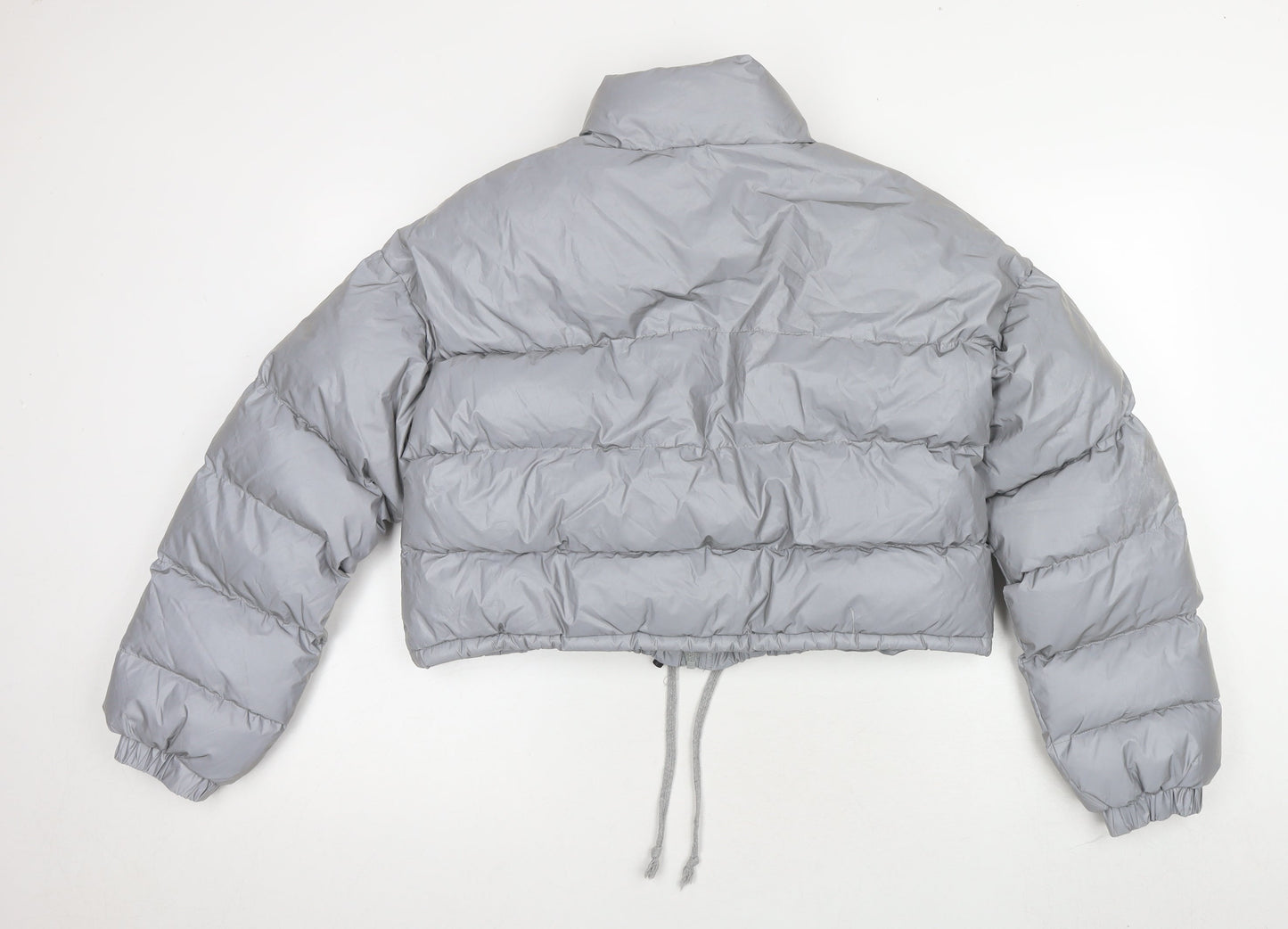 Womens UK Size 12 PRETTYLITTLETHING Grey Puffer Jacket