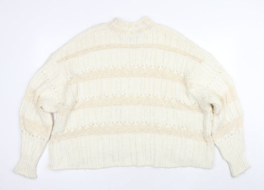 Womens UK Size M Zara Ivory Pullover Jumper