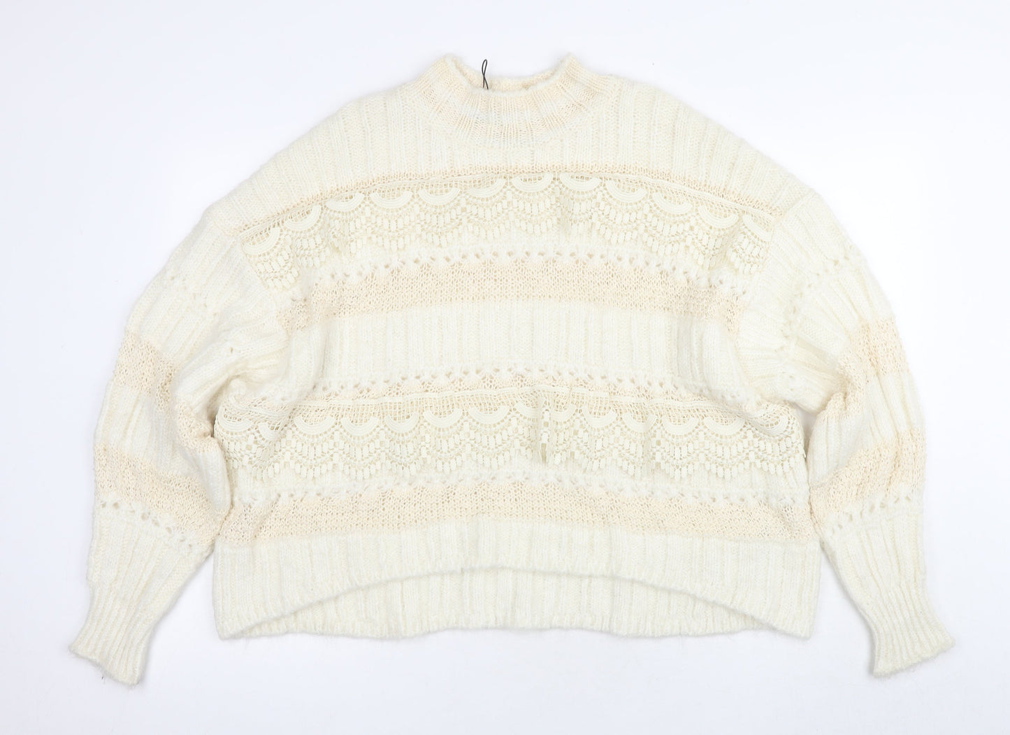 Womens UK Size M Zara Ivory Pullover Jumper