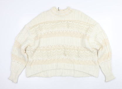 Womens UK Size M Zara Ivory Pullover Jumper