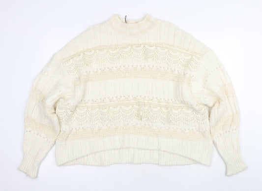 Womens UK Size M Zara Ivory Pullover Jumper