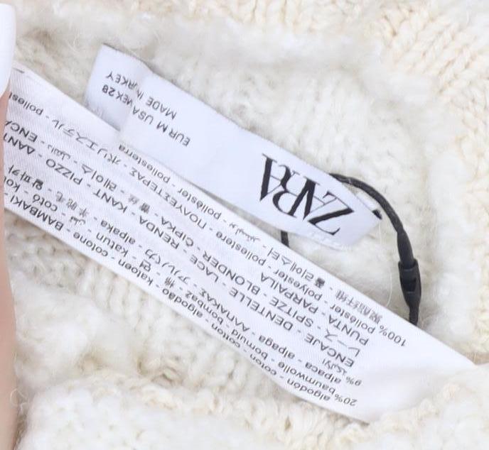 Womens UK Size M Zara Ivory Pullover Jumper