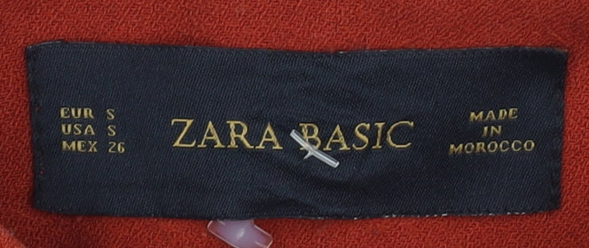 Womens UK Size S Zara Red Basic Jacket