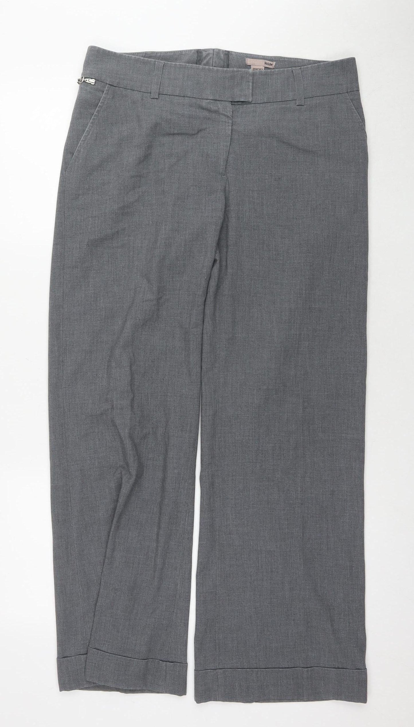 Womens UK Size 12 H&M Regular Fit Regular Grey Trousers