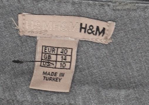 Womens UK Size 12 H&M Regular Fit Regular Grey Trousers