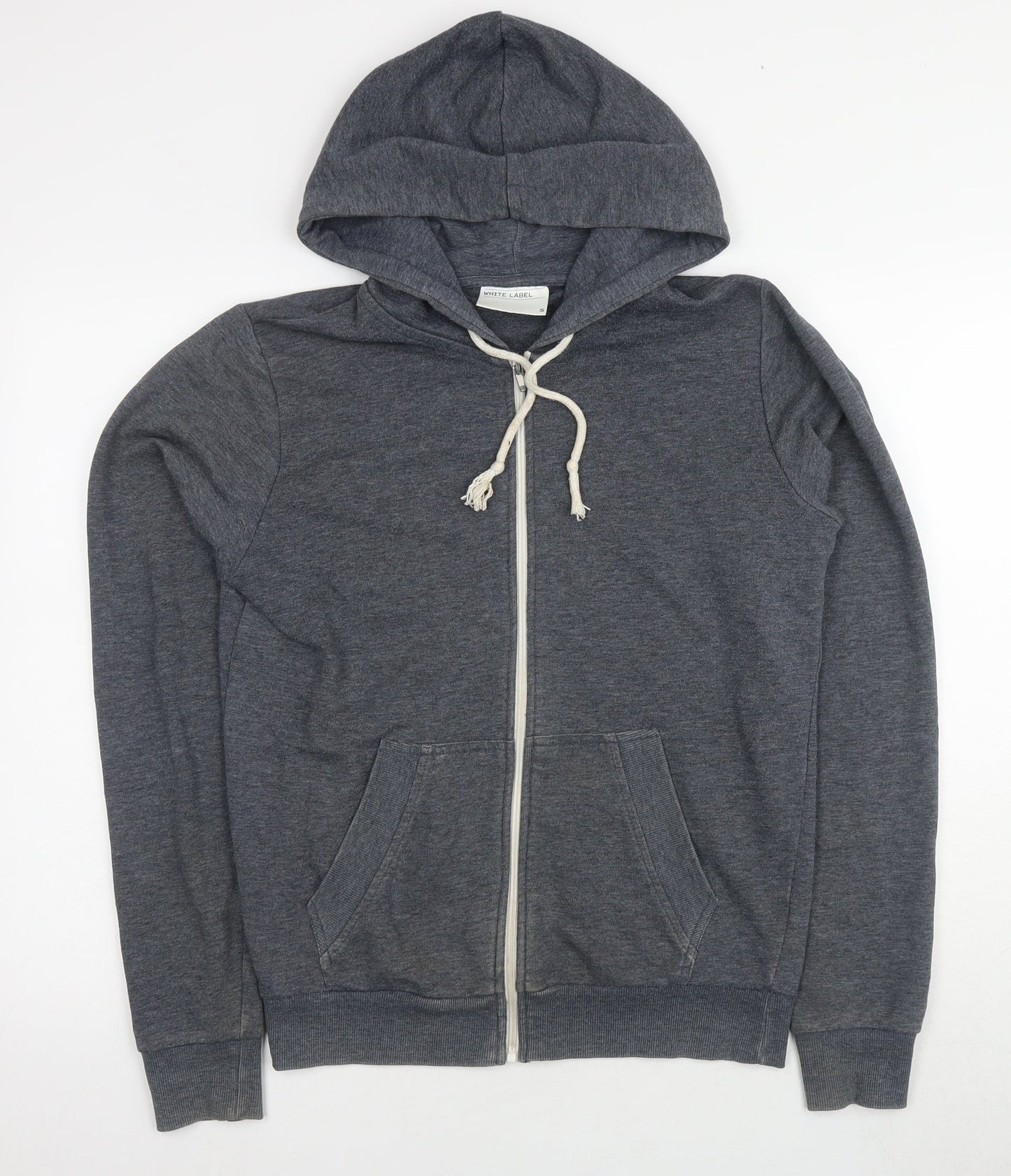 White Label Men's Grey Full Zip Hoodie, Size S