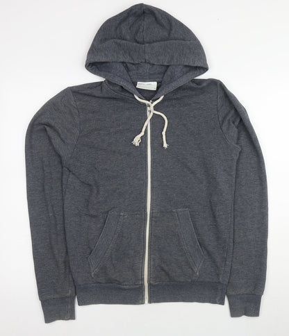 White Label Men's Grey Full Zip Hoodie, Size S